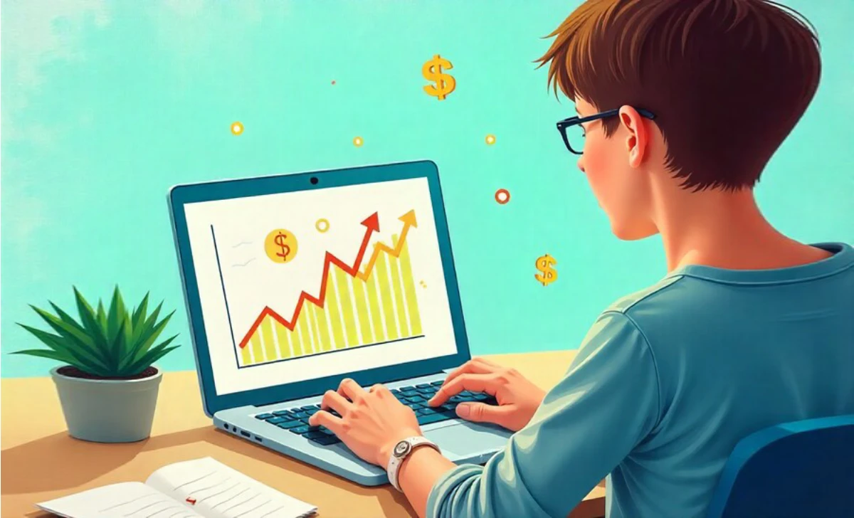 Investing for beginners guide showing how to start with simple investment apps and build wealth