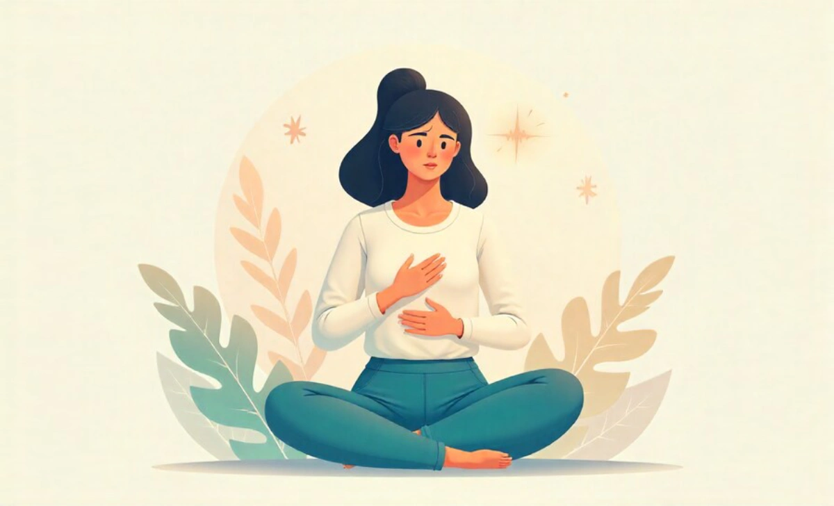 Person practicing stress management by recognizing body signals and physical symptoms of burnout