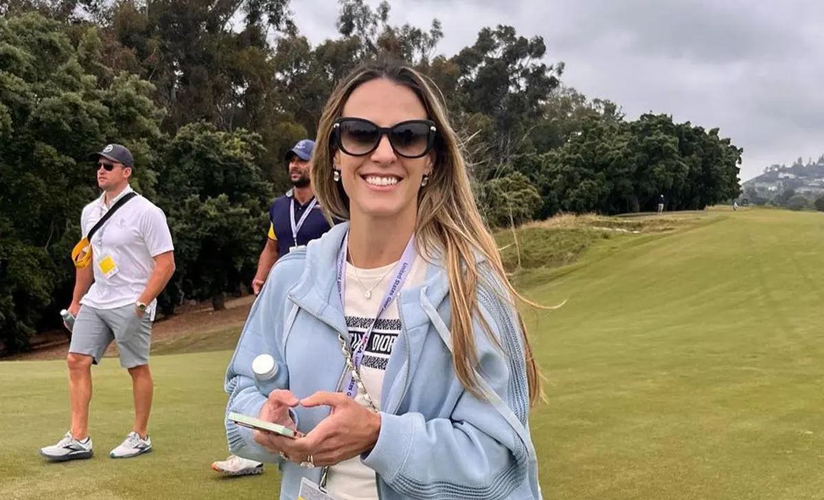 Lacey Homa with husband Max Homa and their sons Cam and Austin at PGA Tour event