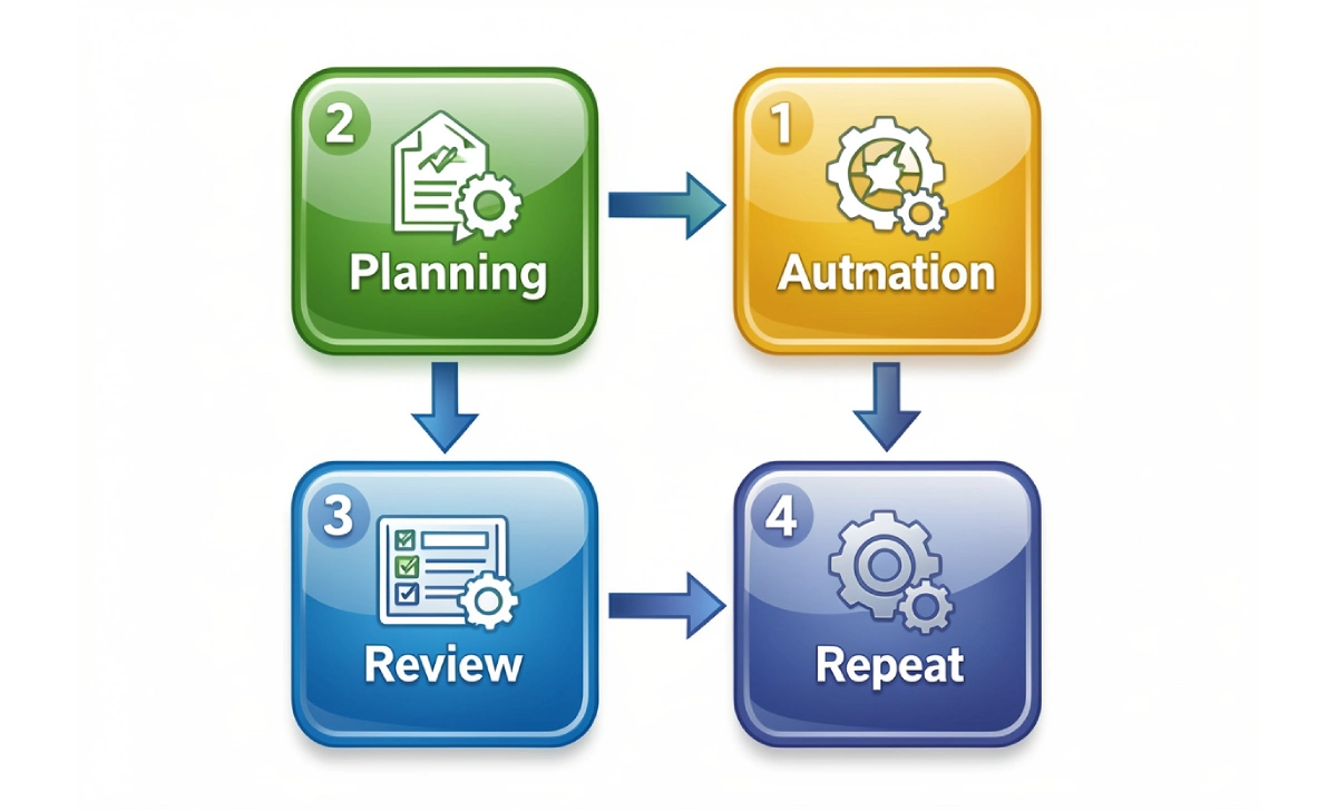 Step-by-step workflow setup process for getting started with Adacanpm
