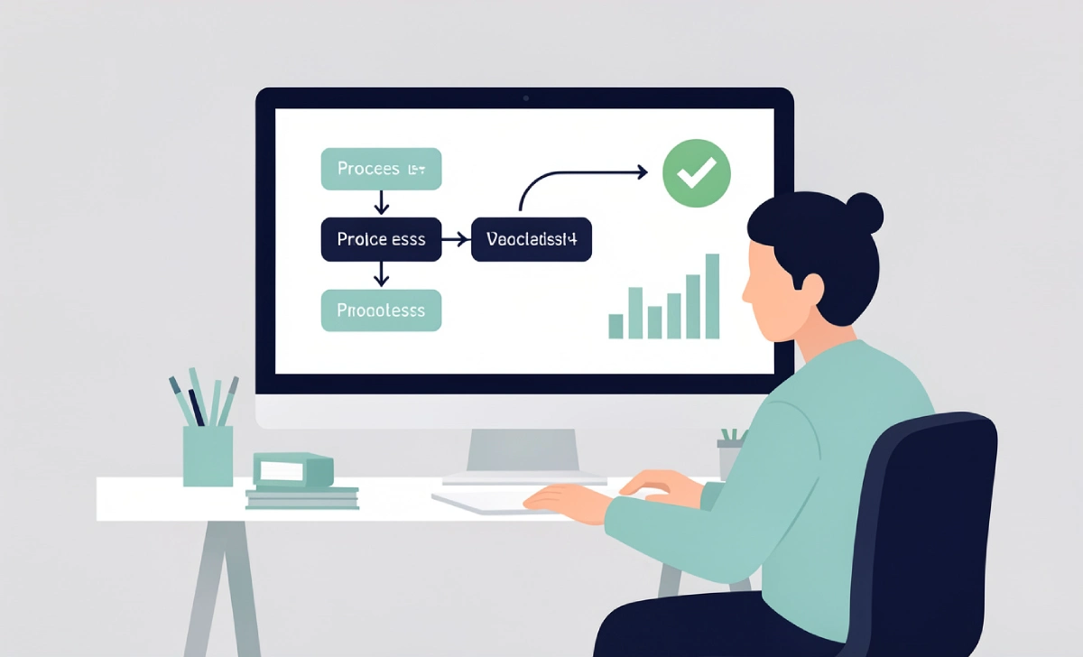 A person managing a connected digital workflow dashboard representing the adacanpm framework for better project management
