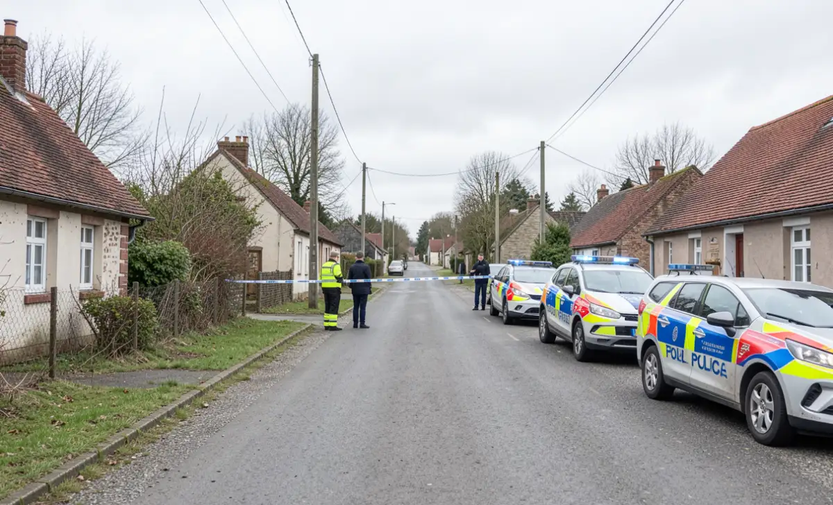 Kent Police cordon on a residential street in Hersden Canterbury after IEDs were found underneath cars in April 2025