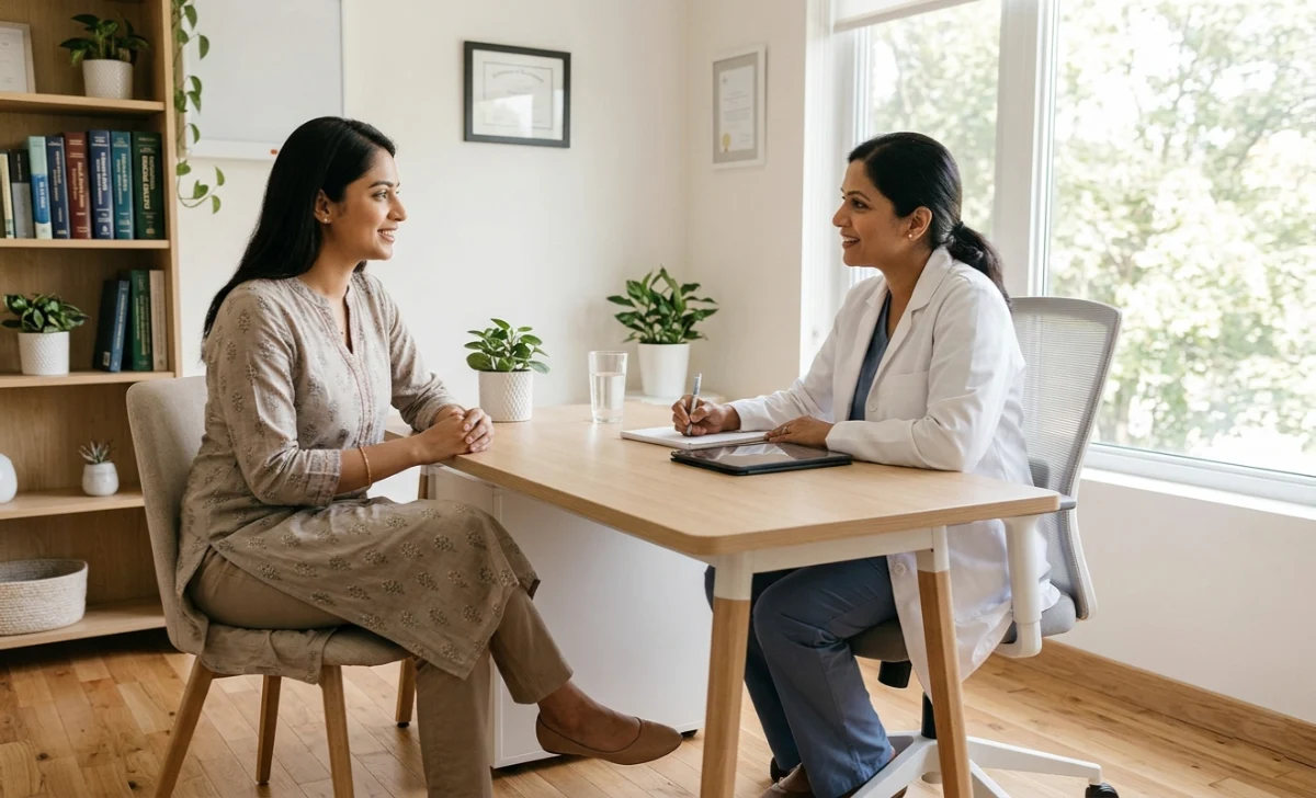 Person consulting a doctor about mental health treatment in Pakistan