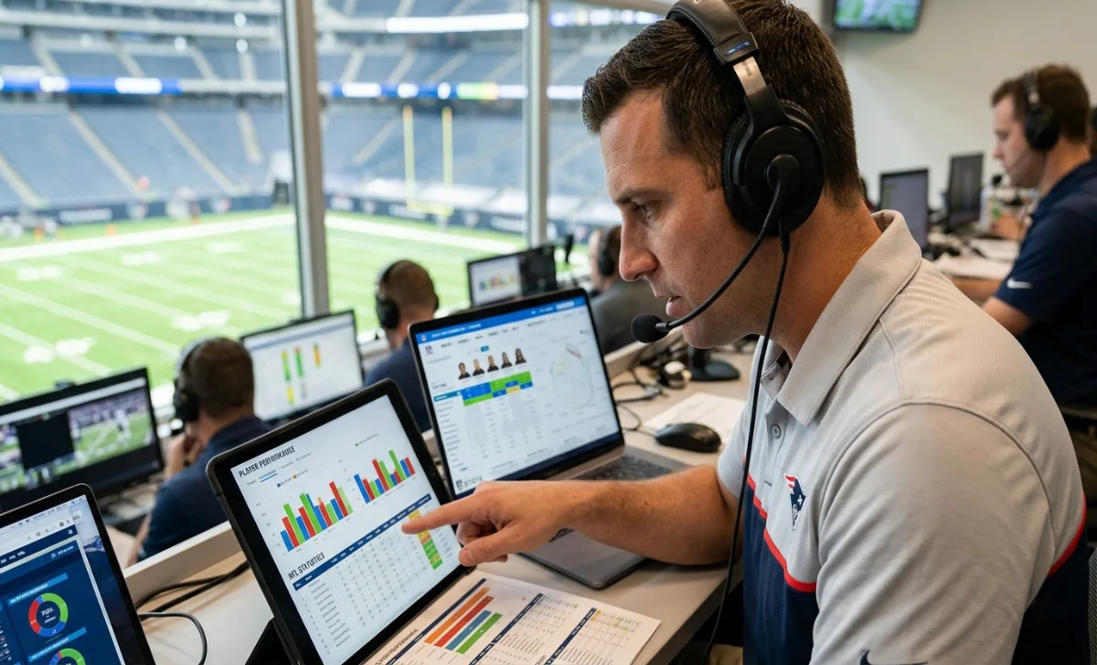 Sports analyst reviewing NFL rookie contribution statistics from 2020 to 2025