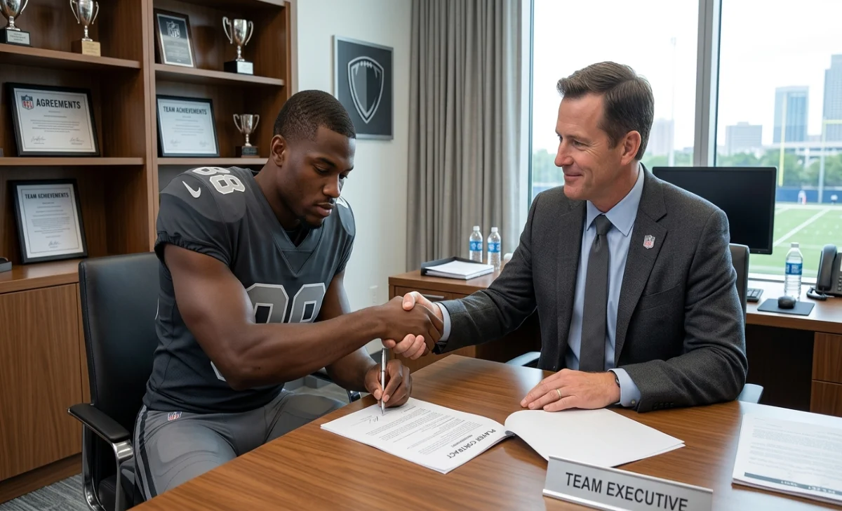 NFL rookie completing a team transaction during the post-draft window