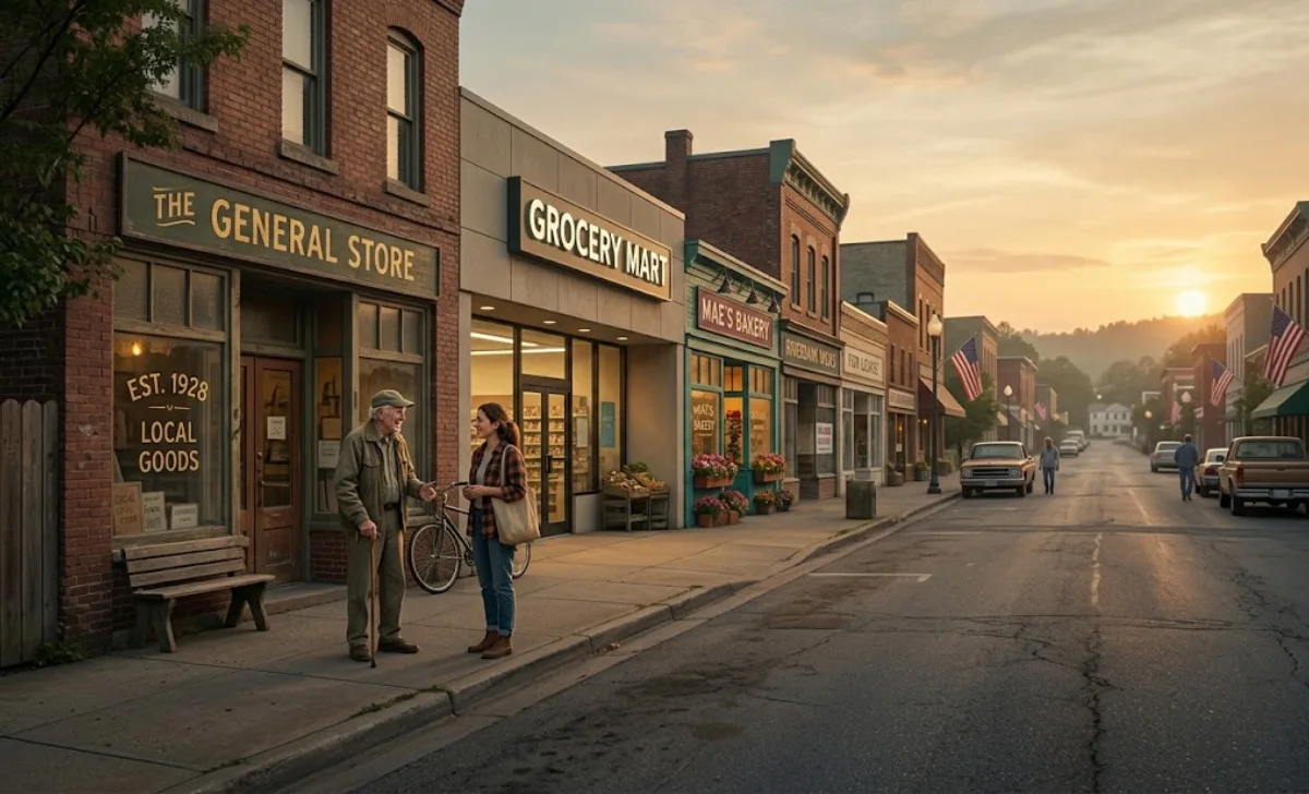 Small town street showing the effects of Cabrando on local community identity